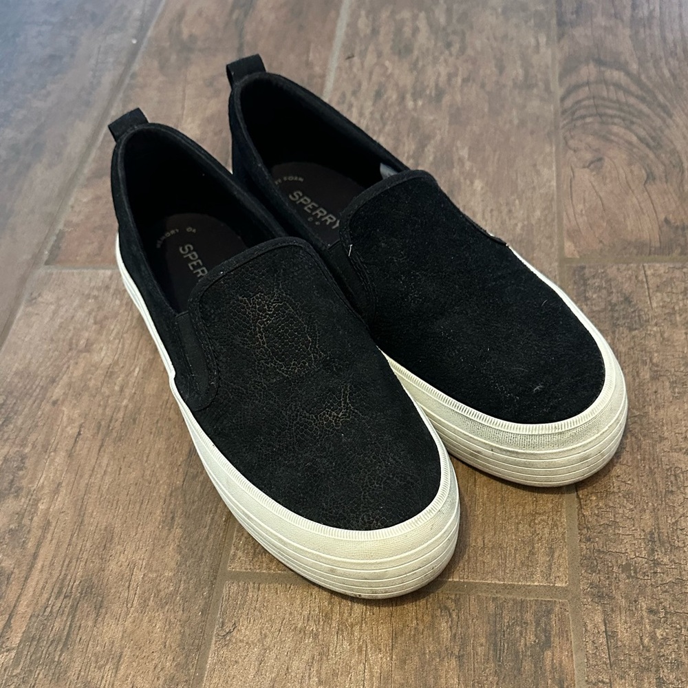Sperry Black Women’s Platform Slip-On - Size 9